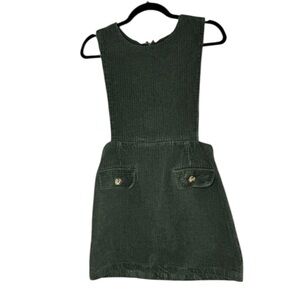 Very J Women's Olive Green Sleeveless Corduroy Midi Dress Size M